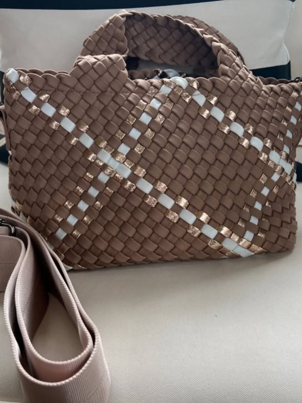 NWOT Haute Shores Metalic Tote/Crossbody
